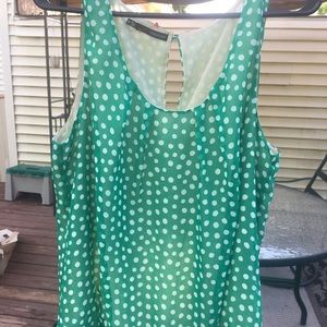 Green/White Polka Dot Tank